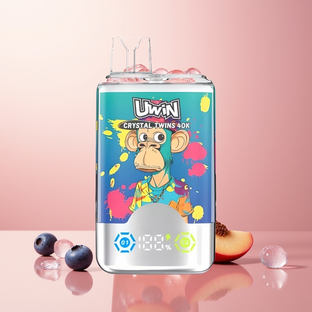 Blueberry On Ice Summer Peach Ice Uwin Crystal Twins 40000 Puffs Disposable Vape