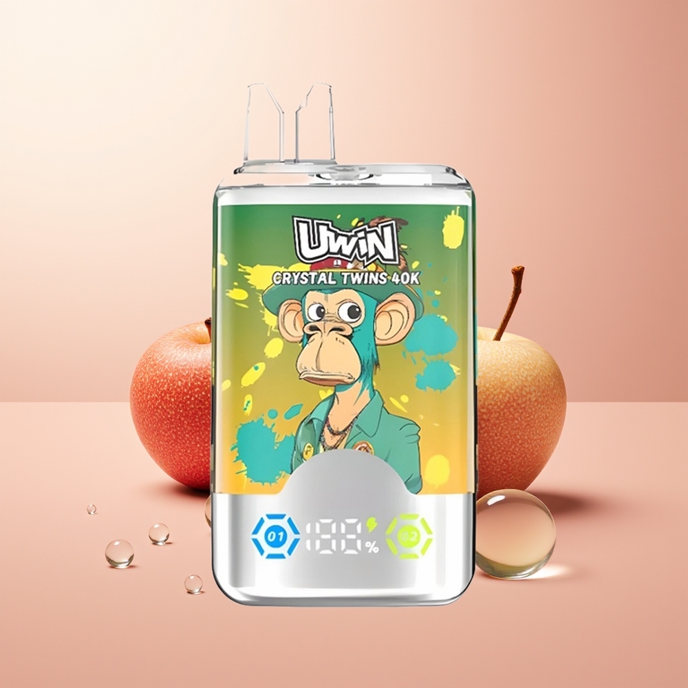 Kiwi Passion Fruit Guava Two Apple Uwin Crystal Twins 40000 Puffs