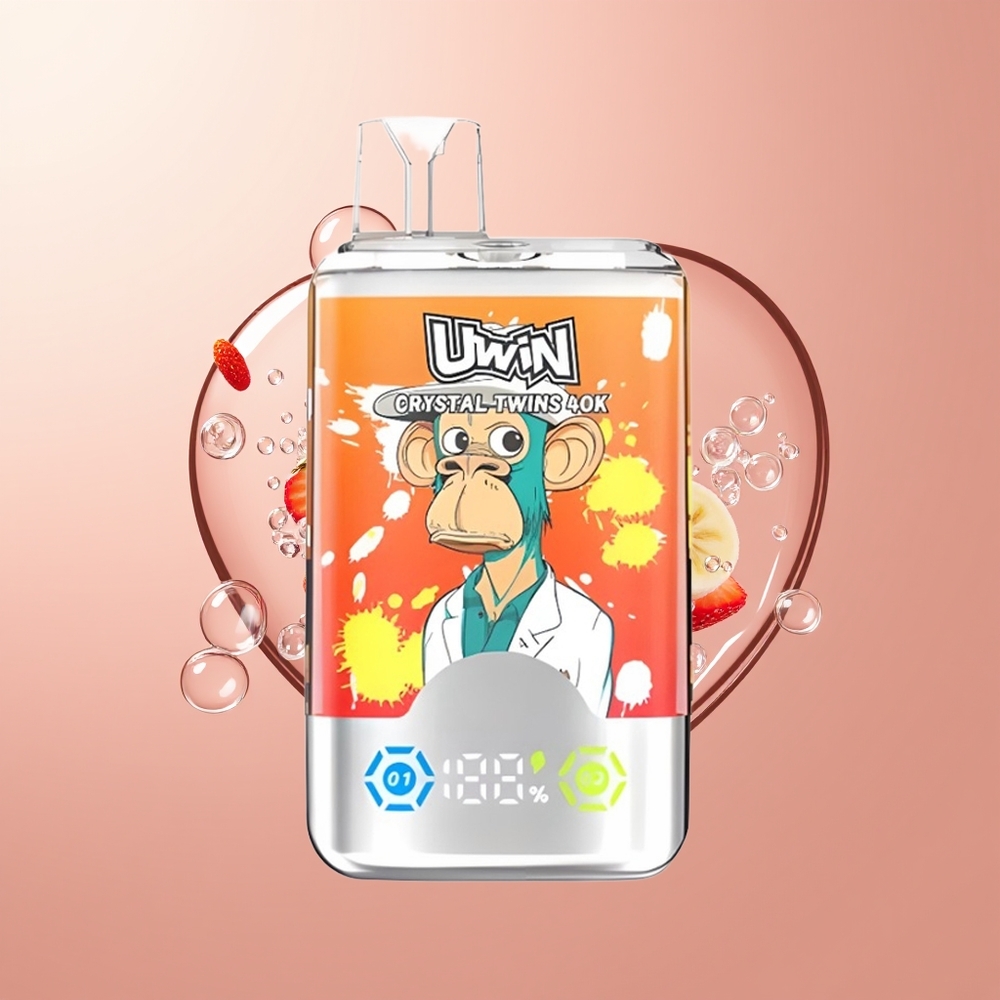 Strawberry Banana Uwin Crystal Twins 40000 Puffs Disposable Vape