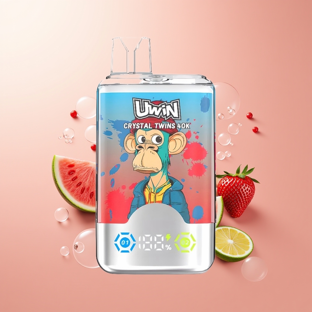 Strawberry Watermelon Lemon Lime Uwin Crystal Twins 40000 Puffs Rechargeable