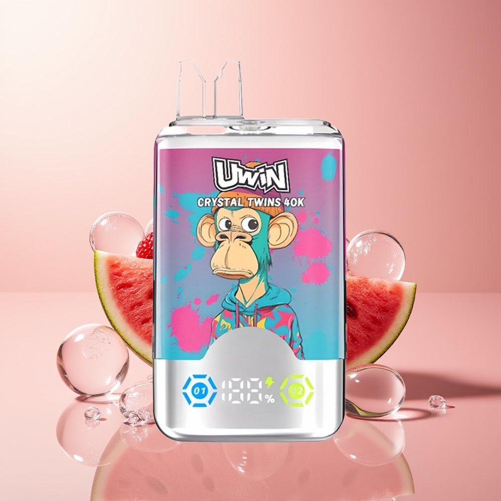 Watermelon Ice Mixed Berries Uwin Crystal Twins 40000 Puffs Disposable Vape