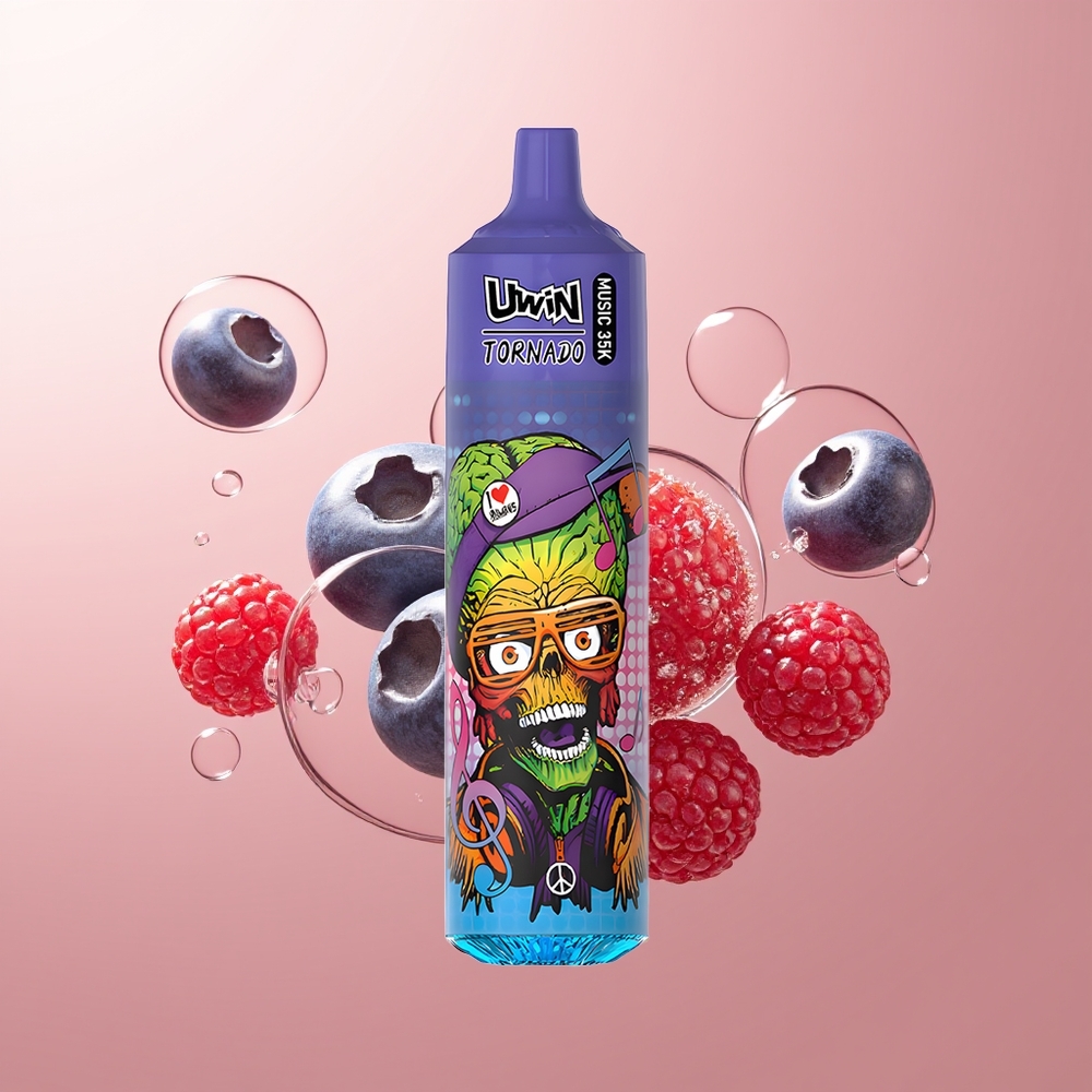 Blueberry Cherry Cranberry Uwin Tornado 35K Music Disposable Vape 35K Puffs Type-C
