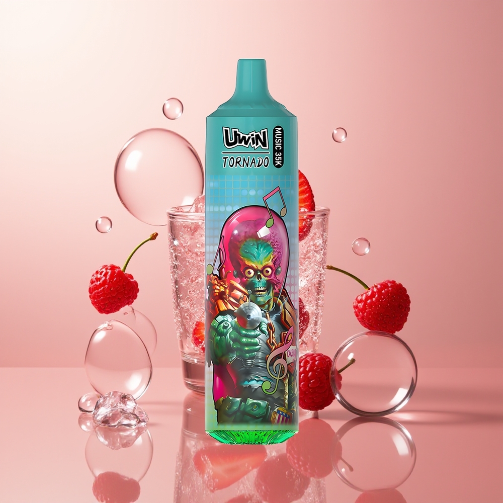 Strawberry Raspberry Cherry Ice Uwin Tornado 35K Music 35K Puffs 600mAh
