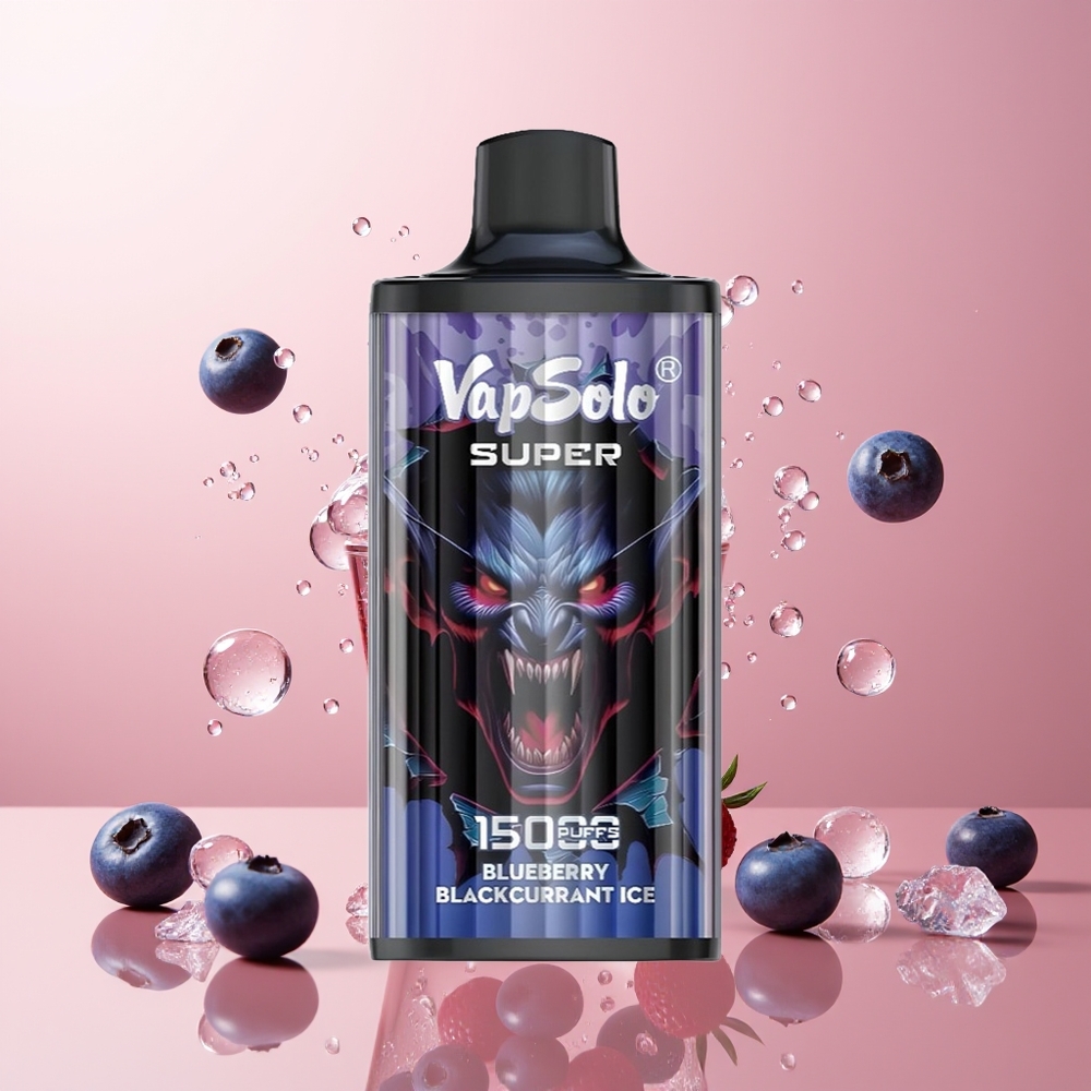 Blueberry Blackcurrant Ice Vapsolo Super 15000 Puffs 850mAh Mesh Coil