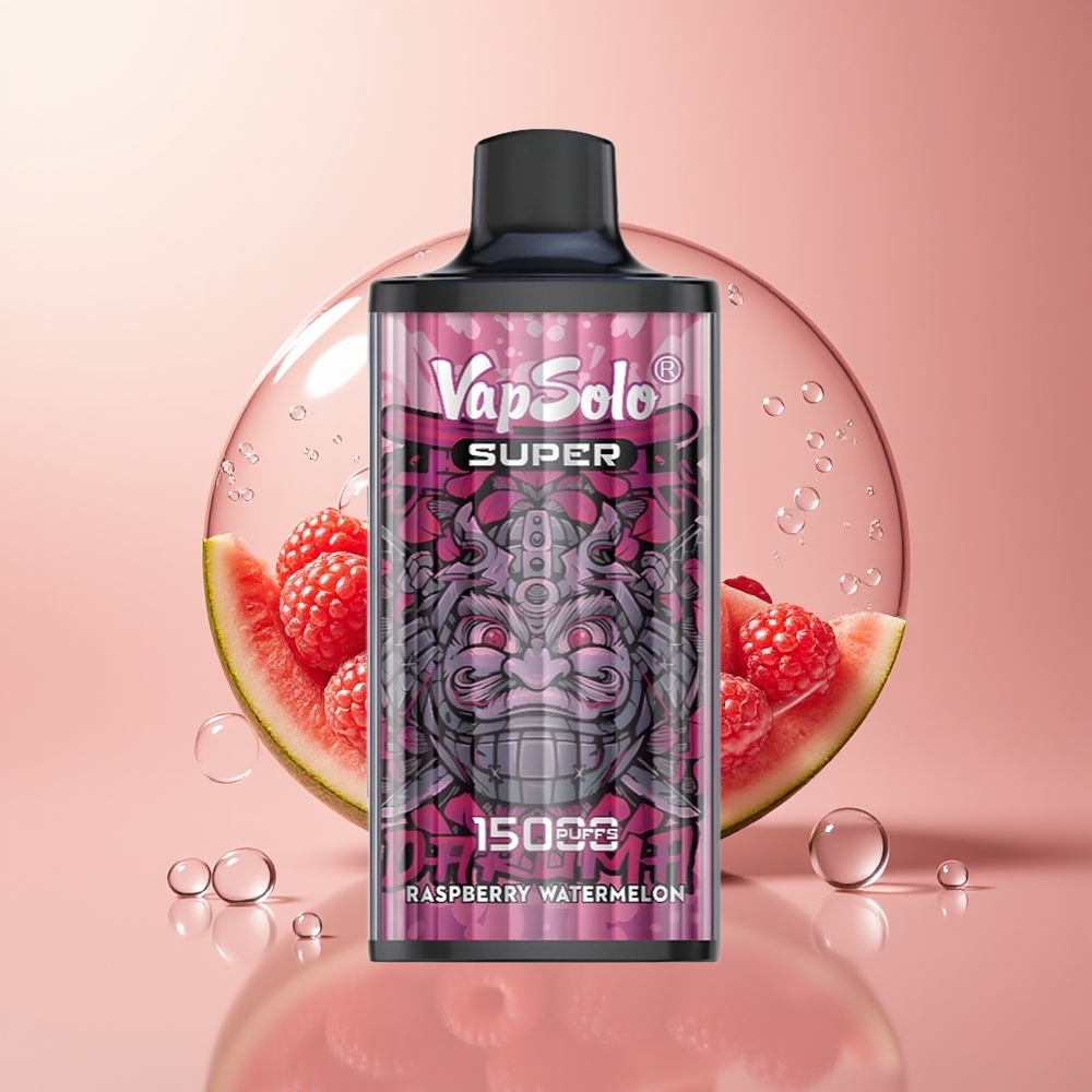 Raspberry Watermelon Vapsolo Super 15000 Puffs Disposable Vape 850mAh Mesh Coil
