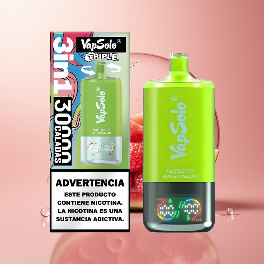 Raspberry Watermelon Vapsolo Triple 30000 Puffs 40ml