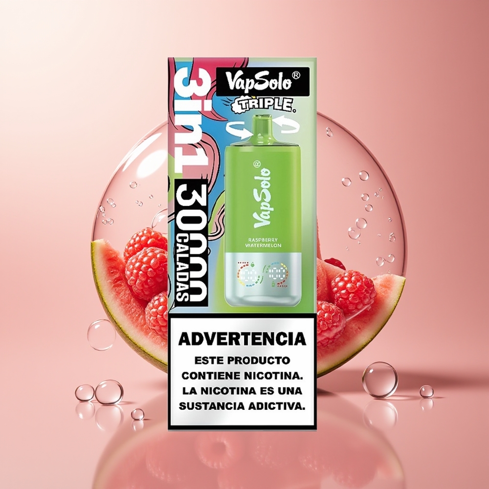 Raspberry Watermelon Vapsolo Triple 30000 Puffs 40ml