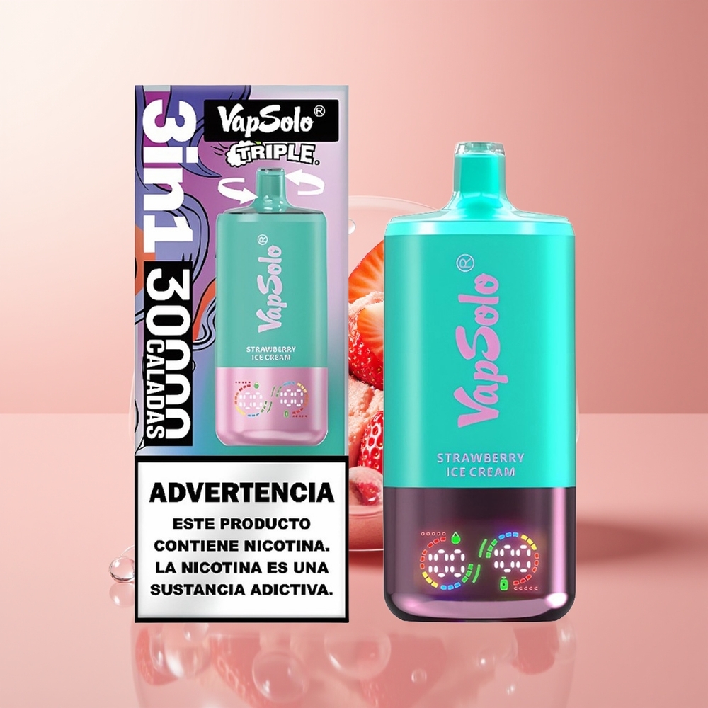 Strawberry Ice Cream Vapsolo Triple 30000 Puffs 40ml