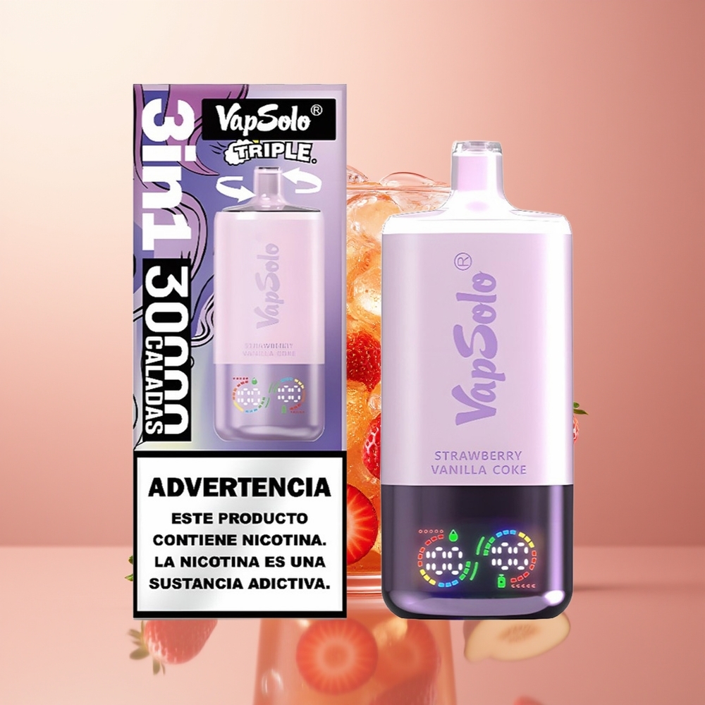 Strawberry Vanilla Coke VapSolo Triple 30000 Puffs Type-C