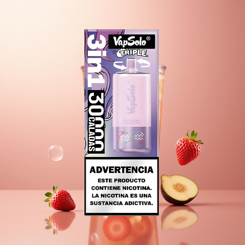 Strawberry Vanilla Coke VapSolo Triple 30000 Puffs Type-C