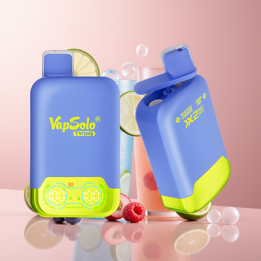 Blue Razz Lemonade & Lemon Lime Vapsolo Twins 20000 Puffs 40ml Disposable Vape