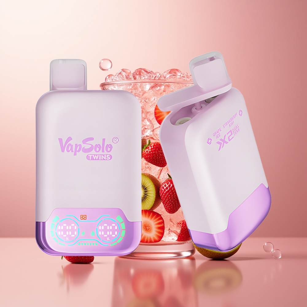 Grape Ice & Strawberry Kiwi Vapsolo Twins 20000 Puffs Dual Tank Type-C