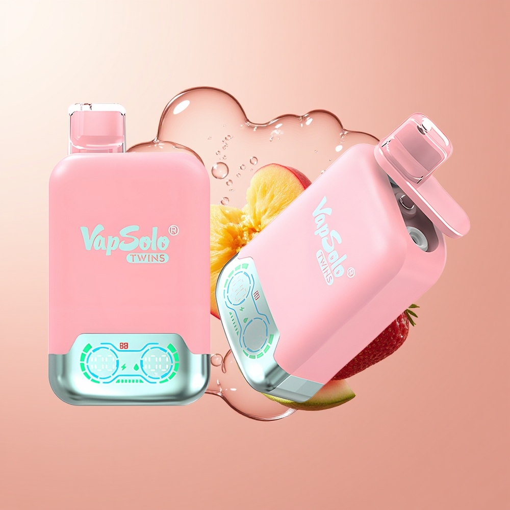 Strawberry Ice & Mango Peach Watermelon Vapsolo Twins 20000 Puffs Dual Tank Type-C