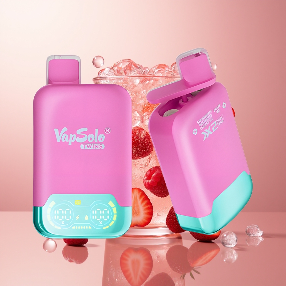 Strawberry Raspberry Cherry Ice & Grape Ice Vapsolo Twins 40ml 20000 Puffs Type-C