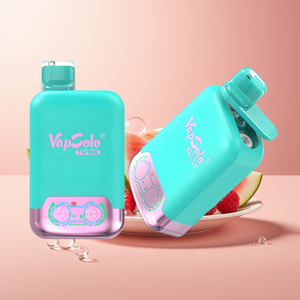 Triple Melon & Raspberry Watermelon Vapsolo Twins 20000 Puffs Disposable Vape Dual Oil Tank