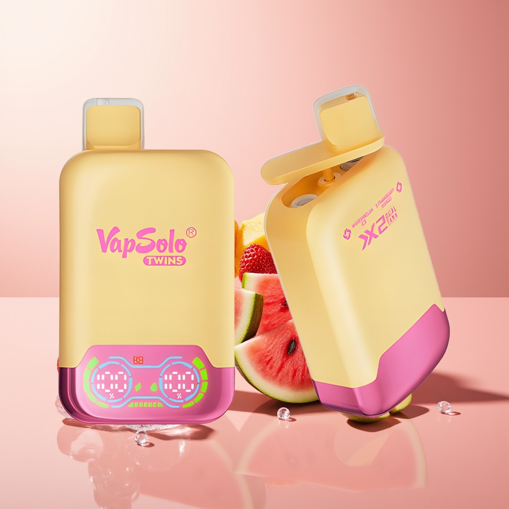 Watermelon Ice & Strawberry Mango Vapsolo Twins 20000 Puffs 40ml Dual Tank