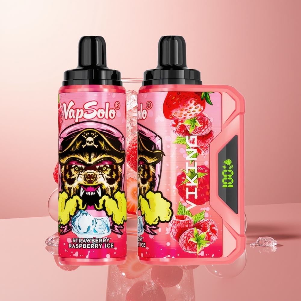 Strawberry Raspberry Ice VapSolo VIKING 12000 Puffs 22ml Disposable Vape