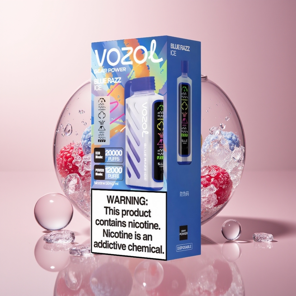 Blue Razz Ice VOZOL Gear 20000 Puffs Dual Mesh Coil