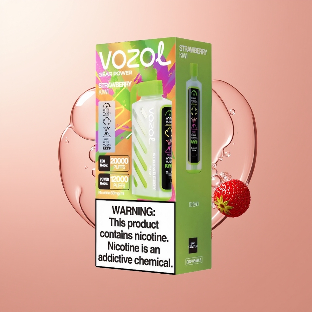 Strawberry Kiwi VOZOL Gear Power 20000 Puffs Dual Mesh Coil