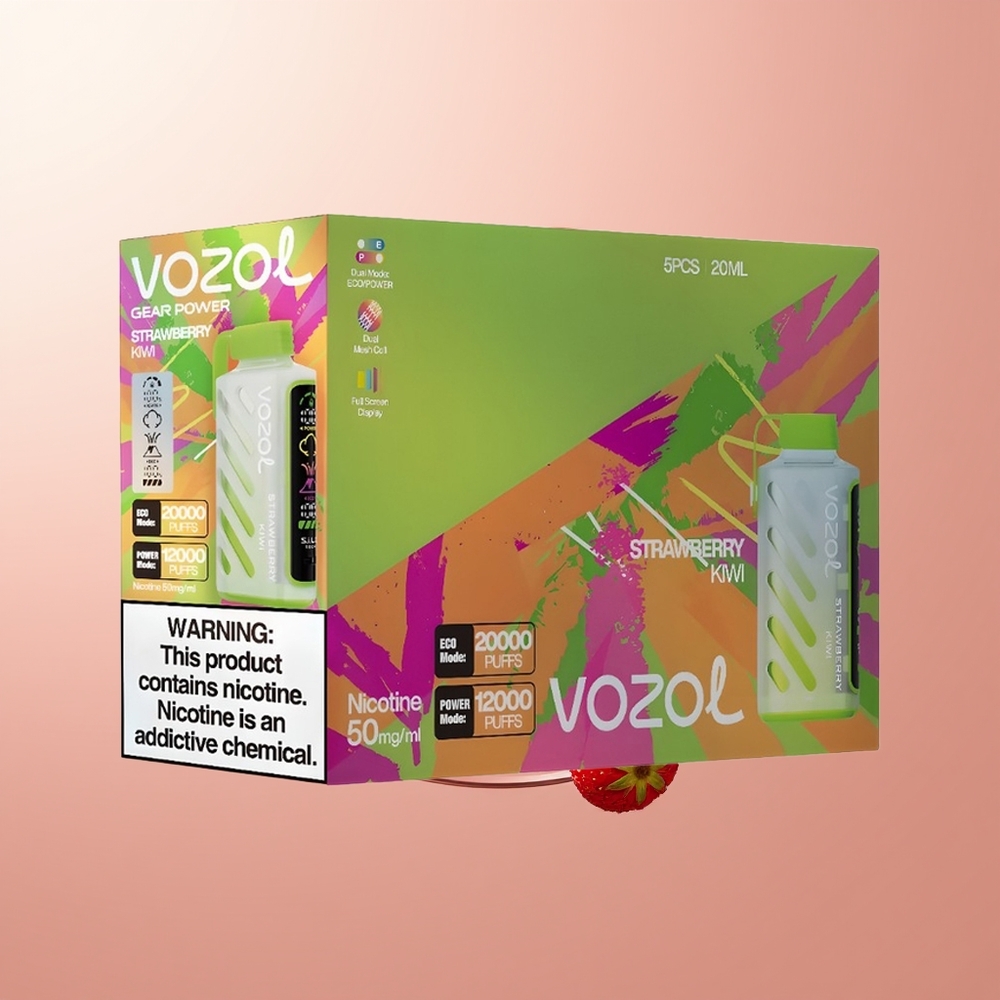 Strawberry Kiwi VOZOL Gear Power 20000 Puffs Dual Mesh Coil