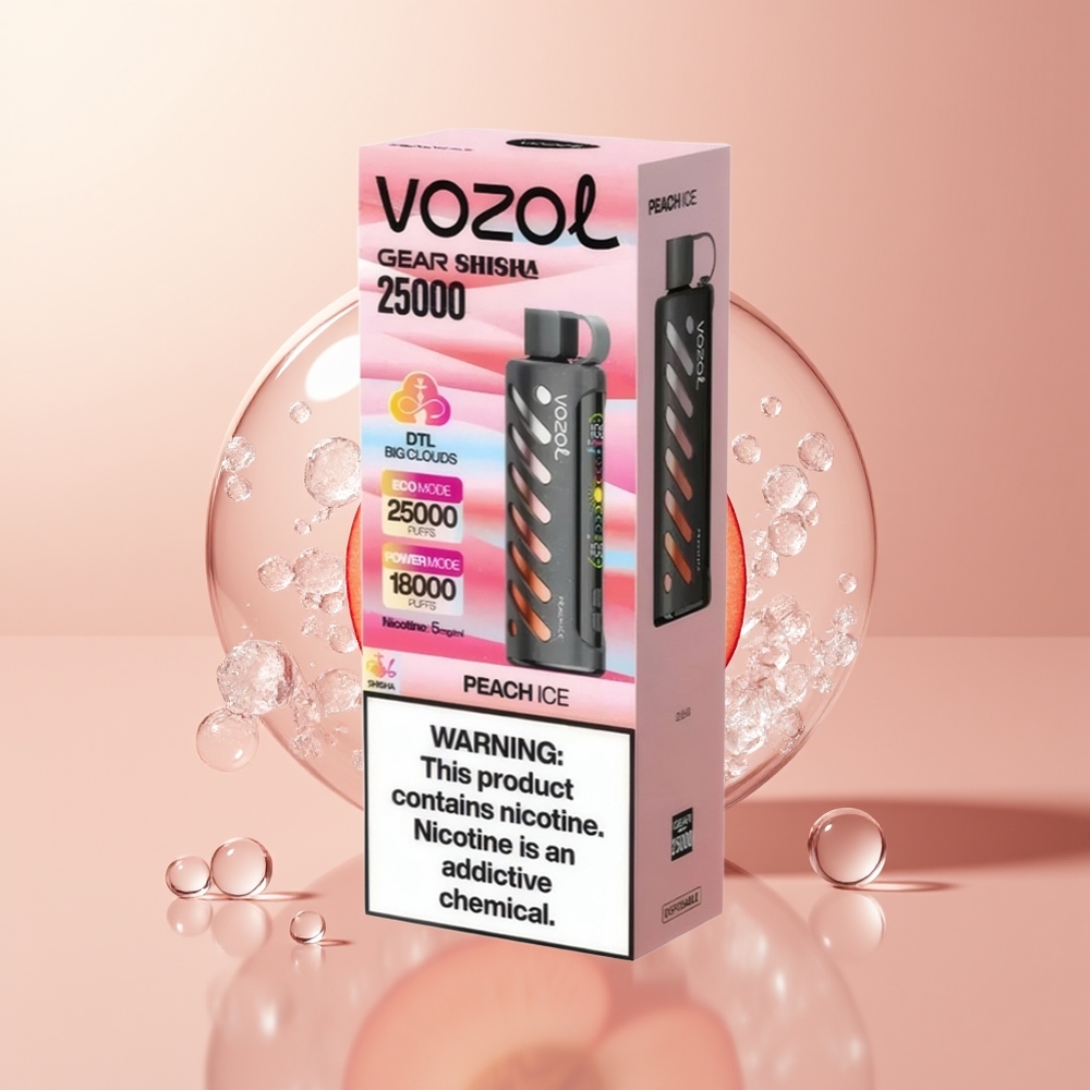 Peach IceVOZOL Gear Shisha 25000 Puffs Dual Mesh