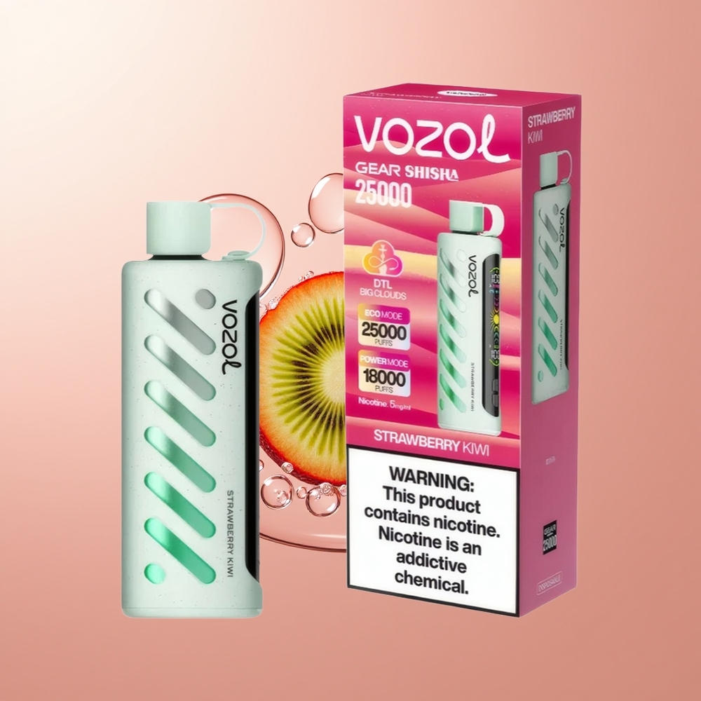 Strawberry KiwiVOZOL Gear Shisha 25000 Puffs Dual Mesh