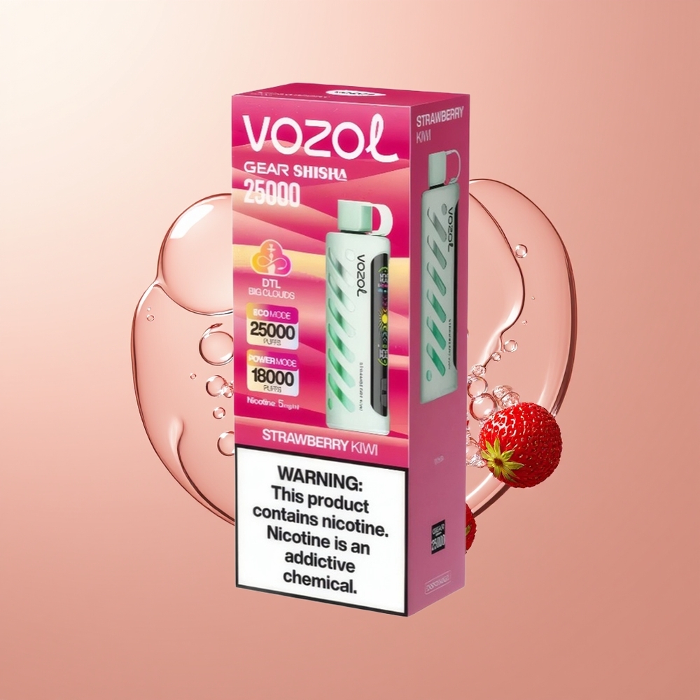 Strawberry KiwiVOZOL Gear Shisha 25000 Puffs Dual Mesh