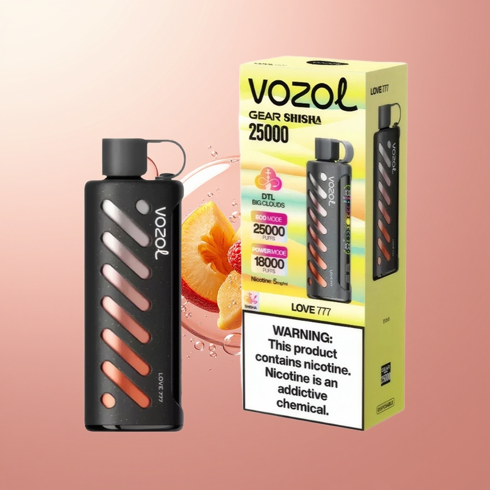 Strawberry KiwiVOZOL Gear Shisha 25000 Puffs Dual Mesh Love 777