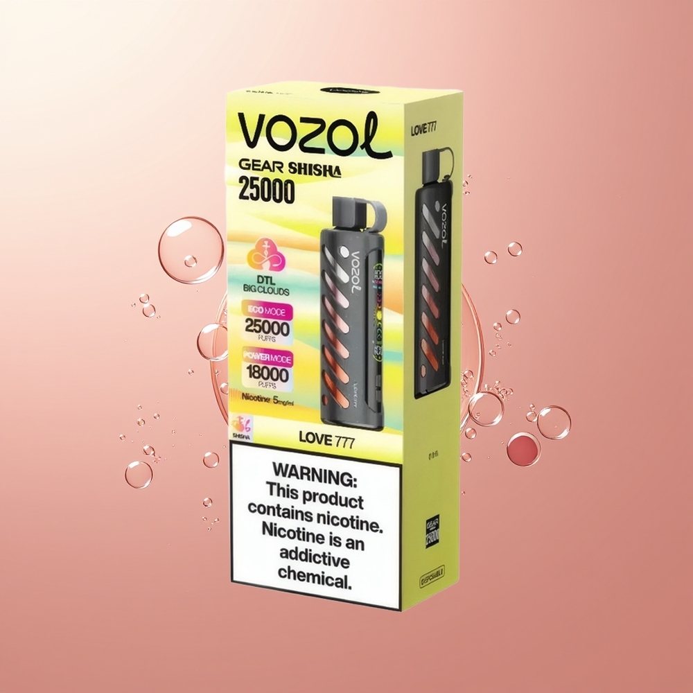 Strawberry KiwiVOZOL Gear Shisha 25000 Puffs Dual Mesh Love 777