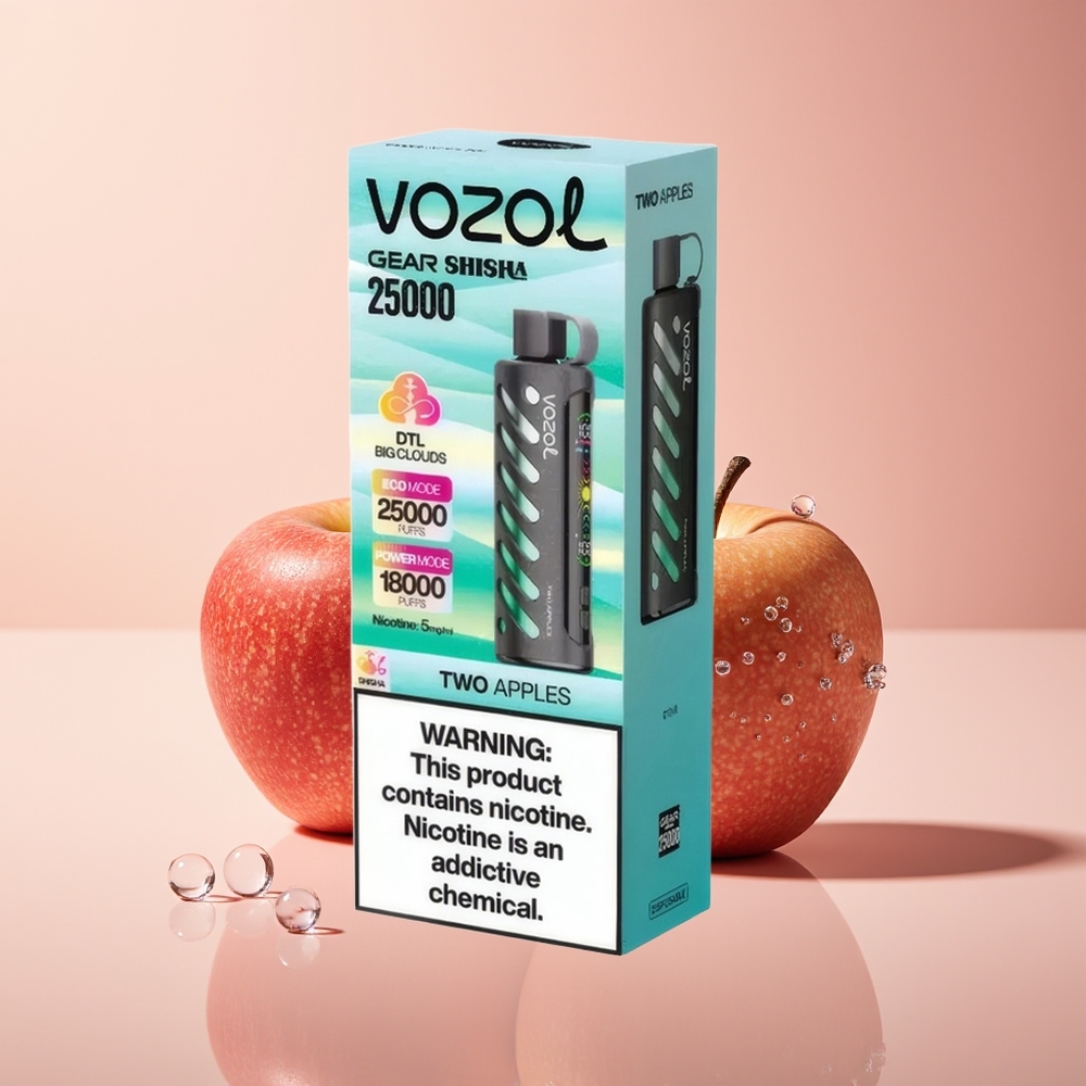 Two ApplesVOZOL Gear Shisha 25000 Puffs Dual Mesh
