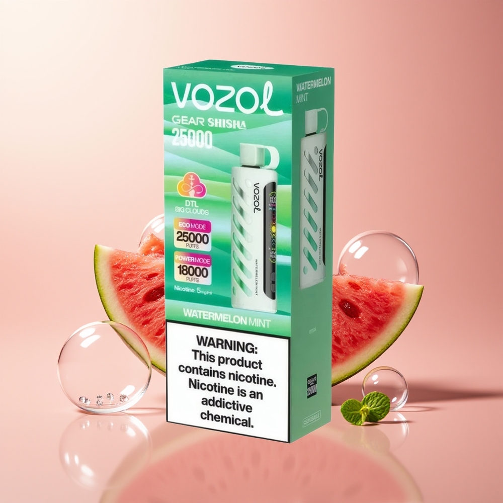 Watermelon MintVOZOL Gear Shisha 25000 Puffs Dual Mesh Dual Modes