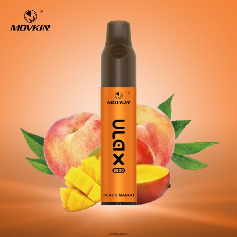 RandM Tornado Store - RandM Movkin Ulax 6800 (Ceramic Coil) Rechargeable Disposable Vape Pod Device Peach Mango 60664B60