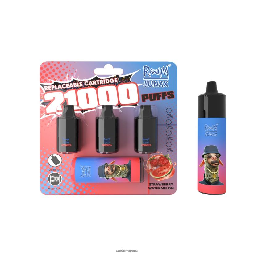 R And M Vape NZ - RandM Sunax 21000 Airflow Control Pod Replaceable Vape Device 1Pc Stawberry Watermelon 60664B271