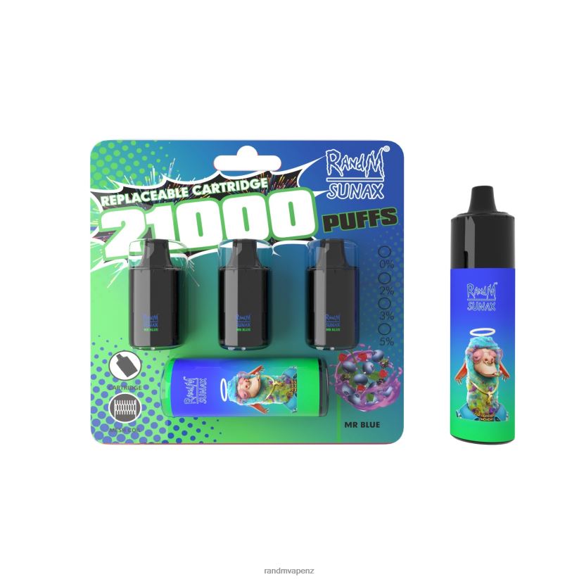 RandM Vape New Zealand - RandM Sunax 21000 Airflow Control Pod Replaceable Vape Device 1Pc Mr Blue 60664B274