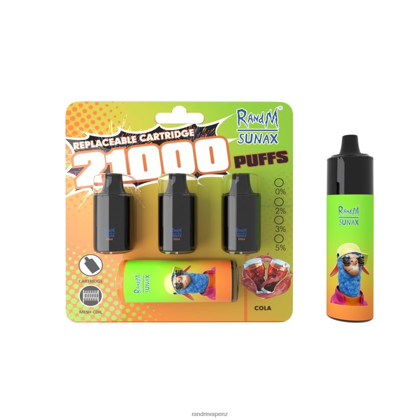 RandM Vape Sale - RandM Sunax 21000 Airflow Control Pod Replaceable Vape Device 1Pc Cola 60664B276