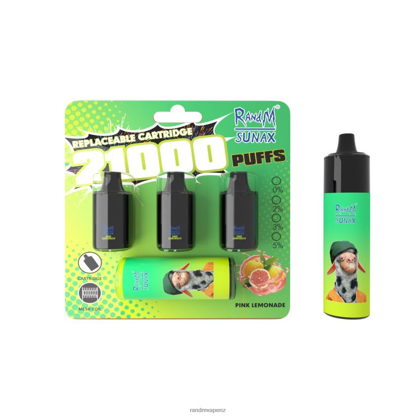 RandM Vape Store - RandM Sunax 21000 Airflow Control Pod Replaceable Vape Device 1Pc Pink Lemonade 60664B269