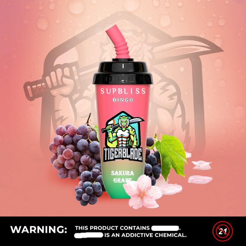 R And M Vape NZ - RandM Supbliss Bingo 8000 Vape Pod Device 1Pc Sakura Grape 60664B261