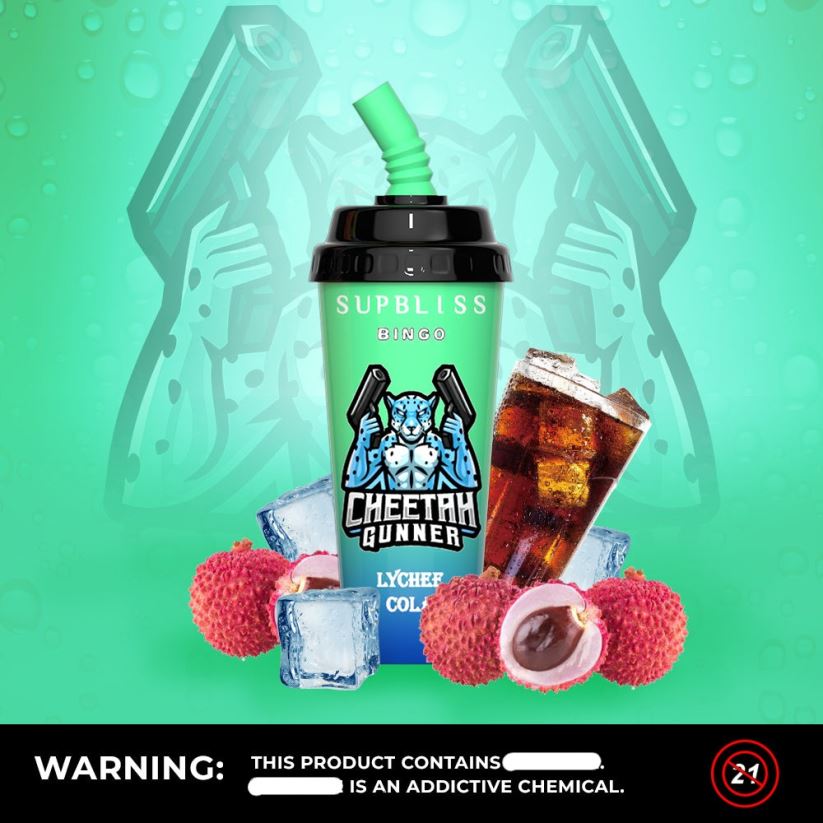 RandM Vape New Zealand - RandM Supbliss Bingo 8000 Vape Pod Device 1Pc Lychee Cola 60664B264