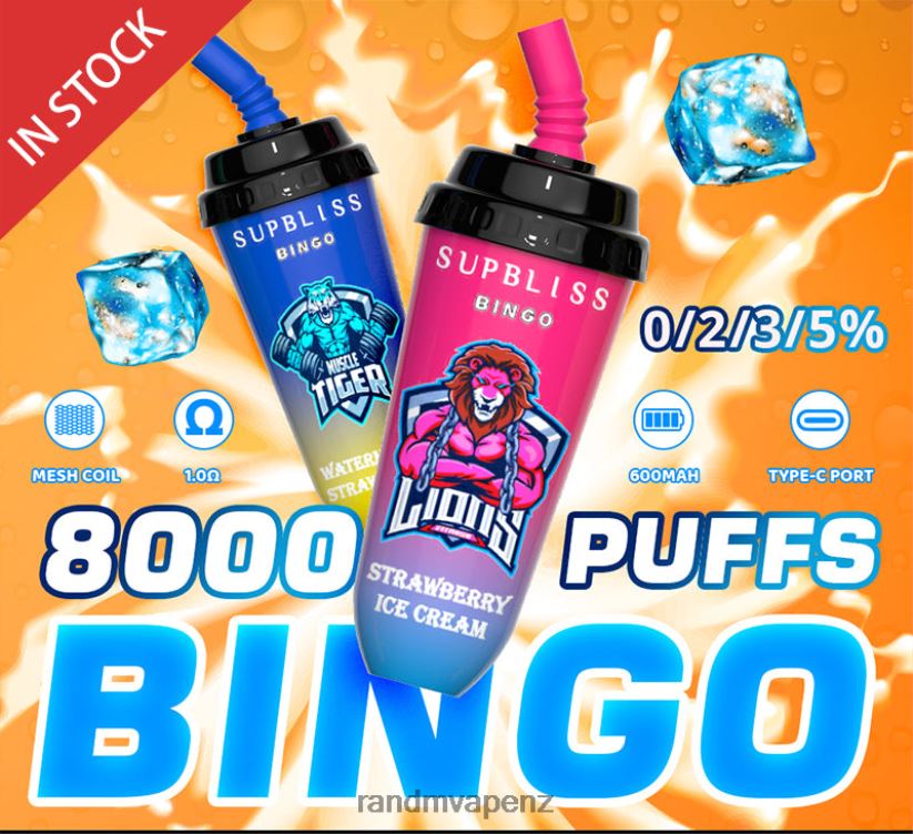 RandM Vape Sale - RandM Supbliss Bingo 8000 Vape Pod Device 1Pc Strawberry Ice Cream 60664B256