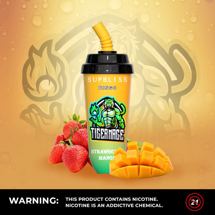 RandM Vape Store - RandM Supbliss Bingo 8000 Vape Pod Device 1Pc Strawberry Mango 60664B259