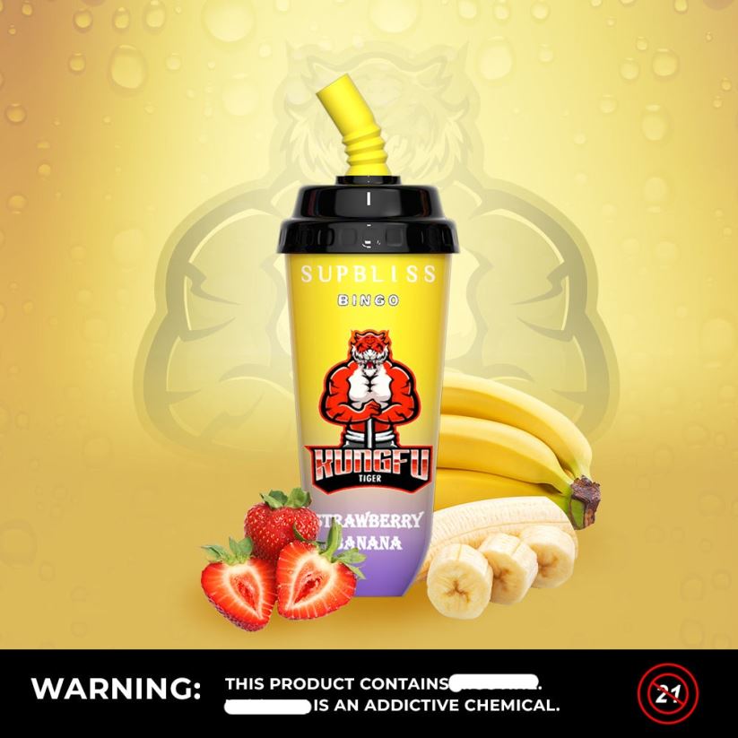 RandM Vape Wellington - RandM Supbliss Bingo 8000 Vape Pod Device 1Pc Strawberry Banana 60664B262