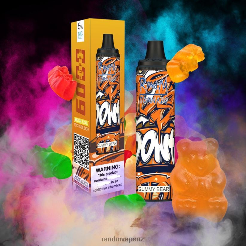 R And M Vape NZ - RandM Tornado 6000 Airflow Control Vape Pod Device 1Pc Gummy Bear 60664B281