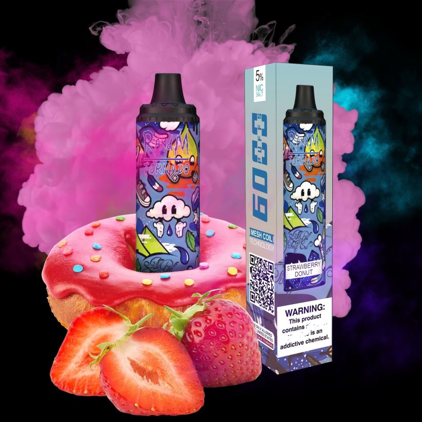 RandM Flavors - RandM Tornado 6000 Airflow Control Vape Pod Device 1Pc Strawberry Donut 60664B285