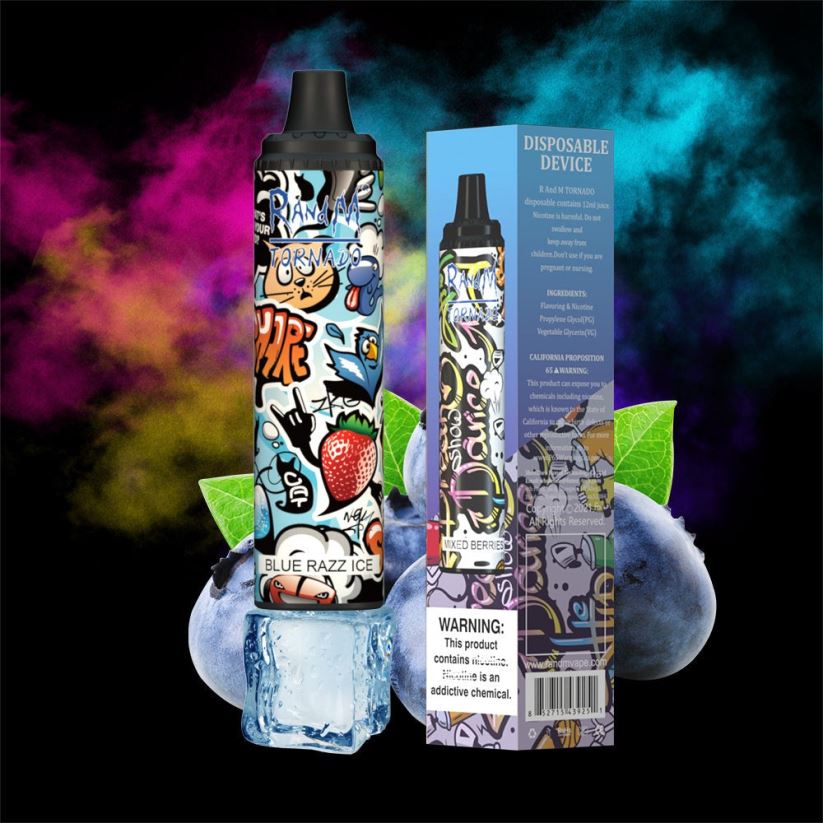 RandM Vape Flavours - RandM Tornado 6000 Airflow Control Vape Pod Device 1Pc Blue Razz Ice 60664B293