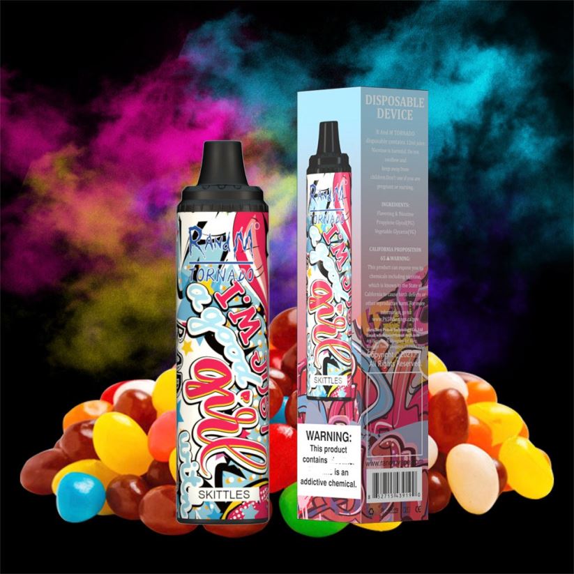 RandM Vape New Zealand - RandM Tornado 6000 Airflow Control Vape Pod Device 1Pc Skittles 60664B294