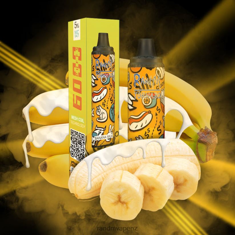 RandM Vape Online - RandM Tornado 6000 Airflow Control Vape Pod Device 1Pc Banana Milk 60664B288