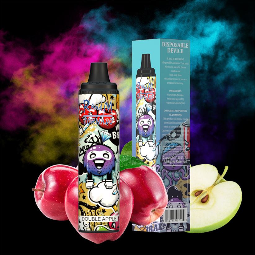 RandM Vape Online - RandM Tornado 6000 Airflow Control Vape Pod Device 1Pc Double Apple 60664B298