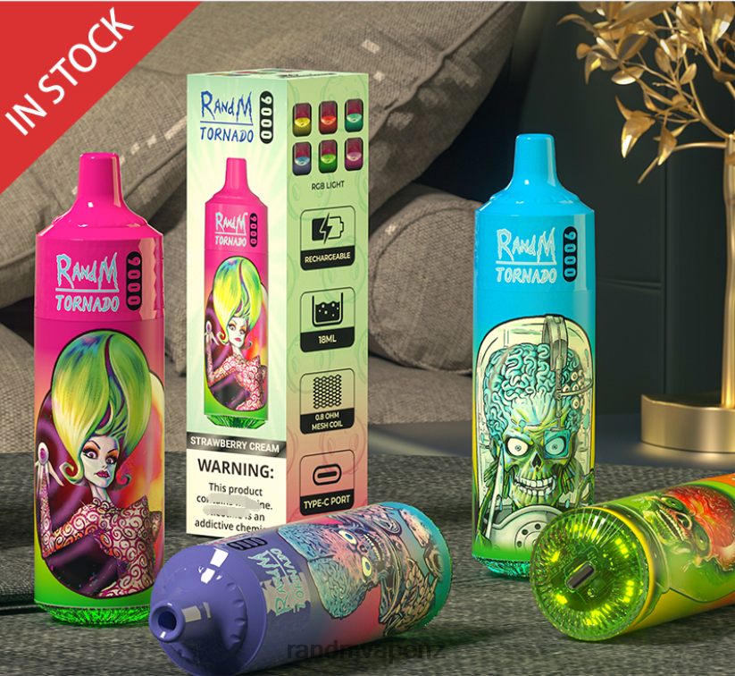 RandM Flavors - RandM Tornado 9000 Vape Pod Device 1Pc Version 2 Guava Ice 60664B145