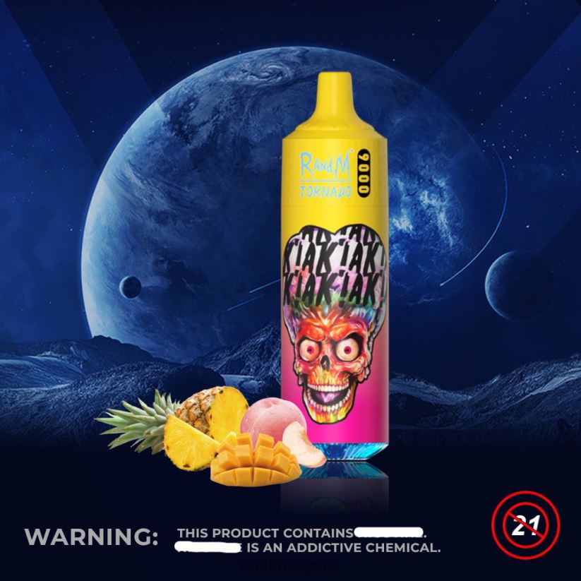 RandM Vape Flavours - RandM Tornado 9000 Vape Pod Device 1Pc Version 1 Peachy Mango Pineapple 60664B133