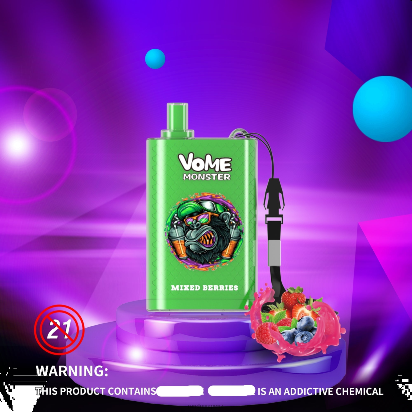 RandM Vape Online - RandM Vome Monster 10000 Airflow Control Vape Pod Device 1Pc Mixed Berries 60664B278